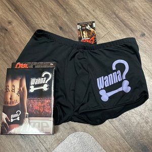 Male power oral assault stretch pouch short “Wanna Bone?”